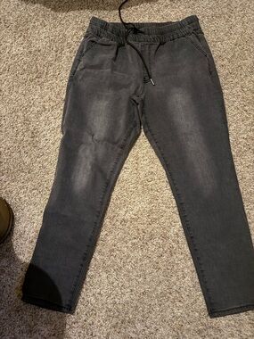 Juicy Couture Black Drawstring Waist Jeans with faded fronts